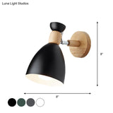 Rotating Wall Mounted Lamp: Bear/Bell Macaron Iron 1-Head Bedside Reading Light In White/Pink/Green