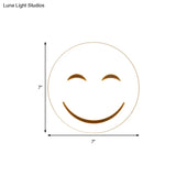 Round Flush Ceiling Light With Smile Emoji Led Flushmount Lamp And Acrylic Shade