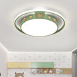 Round Flush Mounted Acrylic Led Ceiling Lamp In Pink/White/Gray – Perfect For Bedroom Lighting Green