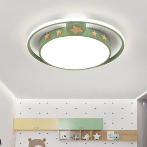 Round Flush Mounted Acrylic Led Ceiling Lamp In Pink/White/Gray – Perfect For Bedroom Lighting Green