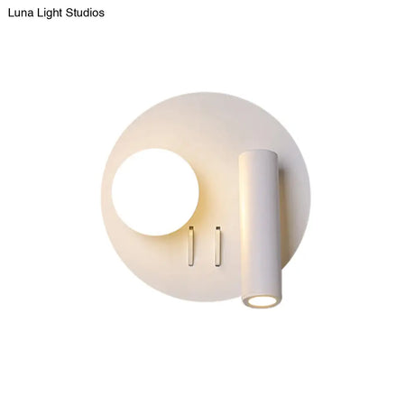 Round Wall Sconce With Warm/White Led Downlight In Simplicity Acrylic