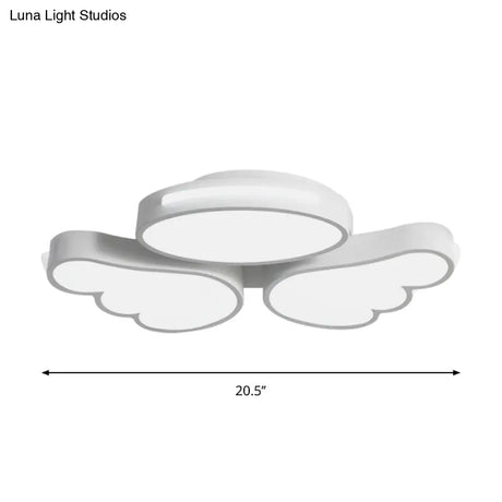 Round Wing Flush Ceiling Light - Cartoon Acrylic Led Flushmount Lighting Bedroom Decor