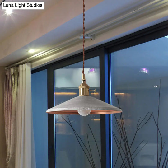 Rustic 1-Light Saucer Shade Hanging Pendant Lamp In Blue/Red/Silver For Dining Room With Stranded