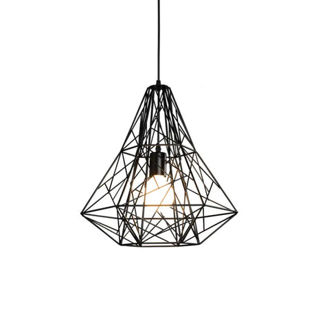 Rustic 1-Light Iron Ceiling Pendant Lamp In Black - Cone/Oval/Globe Suspended Lighting For Dining