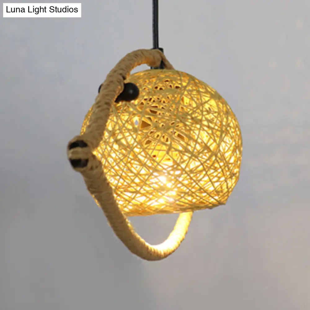 Rustic Beige Fish Shaped Pendant Light - 1/2/3-Light Bine Hanging Lamp