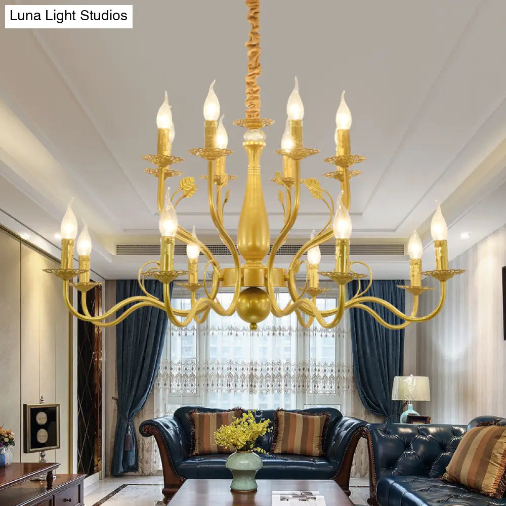 Rustic Black/Gold Metal Pendant Chandelier - 5/12/16 Lights Elegant Dining Room Ceiling Fixture