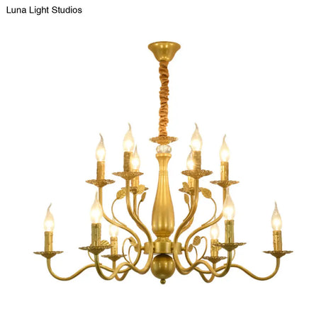 Rustic Black/Gold Metal Pendant Chandelier - 5/12/16 Lights Elegant Dining Room Ceiling Fixture