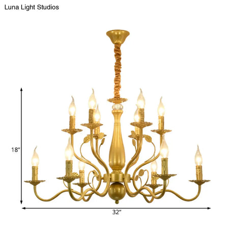 Rustic Black/Gold Metal Pendant Chandelier - 5/12/16 Lights Elegant Dining Room Ceiling Fixture