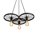 Rustic Black Iron Chandelier With 3/6 Bulbs For Living Room Ceiling Lighting 3 /