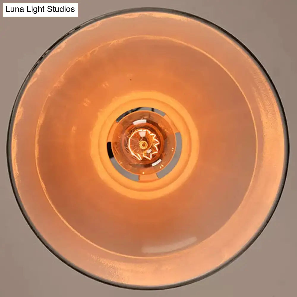 Rustic Barn Pendant 1-Light Fixture: Farmhouse Style Copper/Beige/Rust/Gray Wrought Iron Perfect For