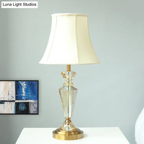Rustic Crystal Bell Paneled Night Light - Living Room Lamp (White)