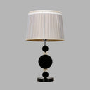 Rustic Fabric Table Lamp With Faux-Braided Detailing - Cream Gray Night Light For Bedroom
