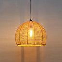 Rustic Hemp Rope Hanging Lamp Vintage Single-Bulb Pendant For Restaurants - Brown / C