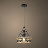 Rustic Hemp Rope Pendant Light Fixture In Brown - Vintage Wrapped Hanging Lamp With 1 Bulb / A