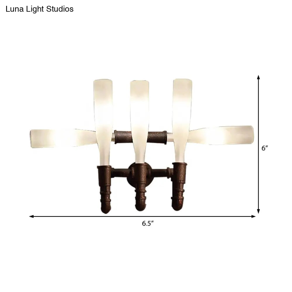 Rustic Industrial Wine Bottle Sconce Lamp With Frosted Glass - Wall Mounted Light For Dining Room