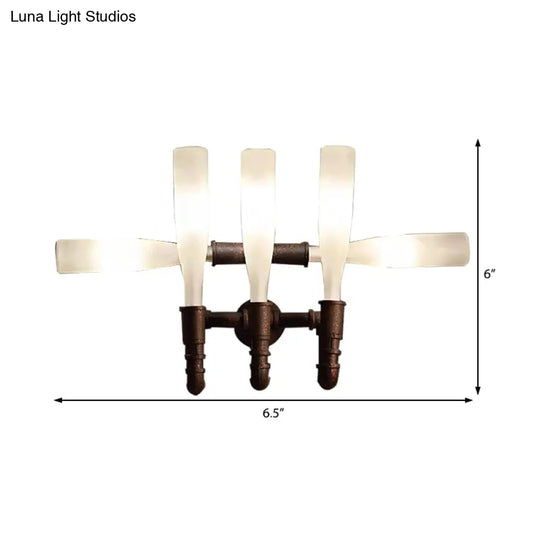 Rustic Industrial Wine Bottle Sconce Lamp With Frosted Glass - Wall Mounted Light For Dining Room