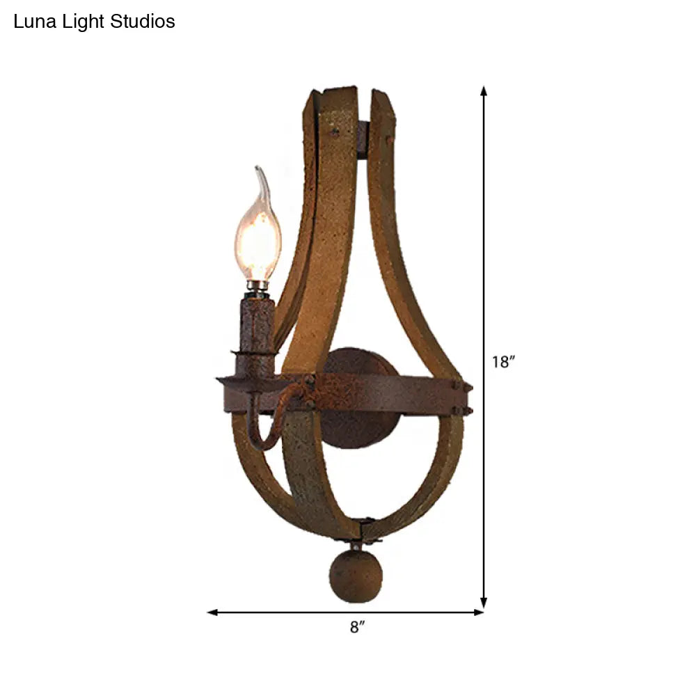 Rustic Metal Candle Wall Sconce - 1/2/3-Light Dining Room Lamp