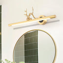 Rustic Metal Led Tube Wall Sconce Light With Adjustable Joint For Antler Bathroom Vanity Brass / 17