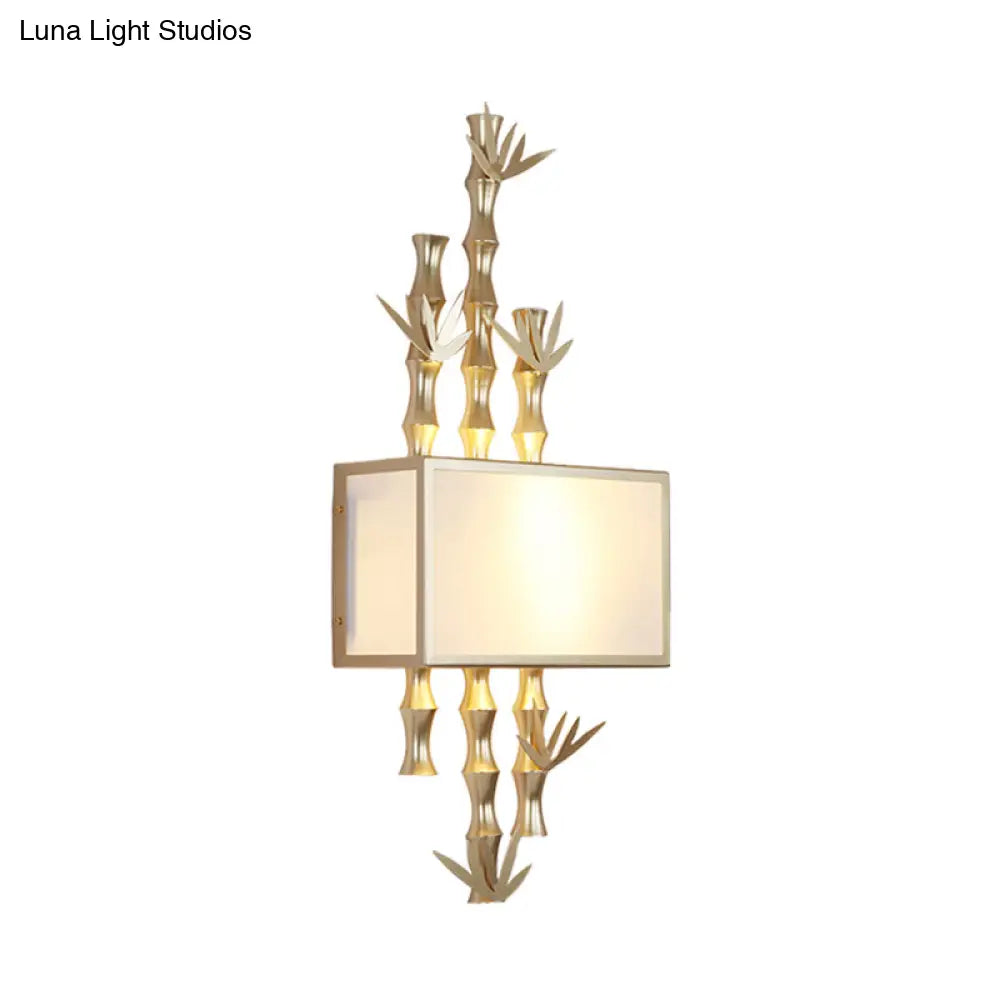 Rustic Metal Rectangle Sconce - 1 Light Wall Mounted Lamp For Living Room Black/White