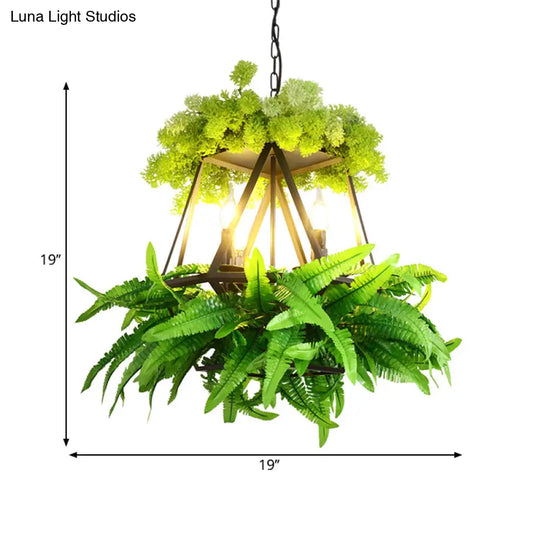 Rustic Pendant Lamp With Artistic Plant Design And Colorful Options - Perfect For Cafes Homes