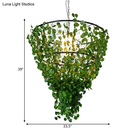 Iron Pendant Lamp - Rural White/Pink/Purple Plant Cafe Chandelier Lighting