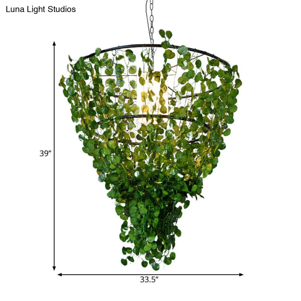 Rustic Pendant Lamp With Artistic Plant Design And Colorful Options - Perfect For Cafes Homes