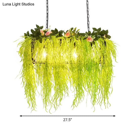 Rustic Pendant Lamp With Artistic Plant Design And Colorful Options - Perfect For Cafes Homes