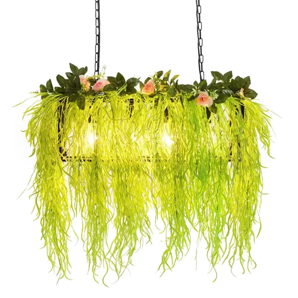 Rustic Pendant Lamp With Artistic Plant Design And Colorful Options - Perfect For Cafes Homes Light