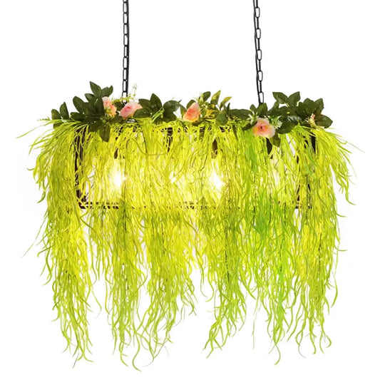 Rustic Pendant Lamp With Artistic Plant Design And Colorful Options - Perfect For Cafes Homes Light