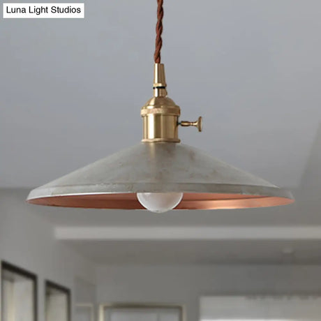 Rustic Saucer Shade Pendant Light With Adjustable Cord - Silver/Red/Blue