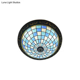 Rustic Stained Glass Sunflower Ceiling Light In Multicolor Options For Dining Room Tiffany Décor