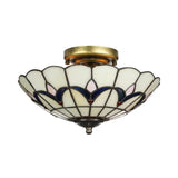 Rustic Style Dome Flush Mount Ceiling Light With Jewel Decoration (10’/12’ Inch) –