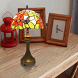 Rustic Tiffany Butterfly Stained Glass Desk Lamp - 1 Light Orange For Cafes