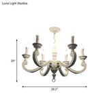 Rustic White Chandelier Pendant Light For Living Room - Elegant Wood Design