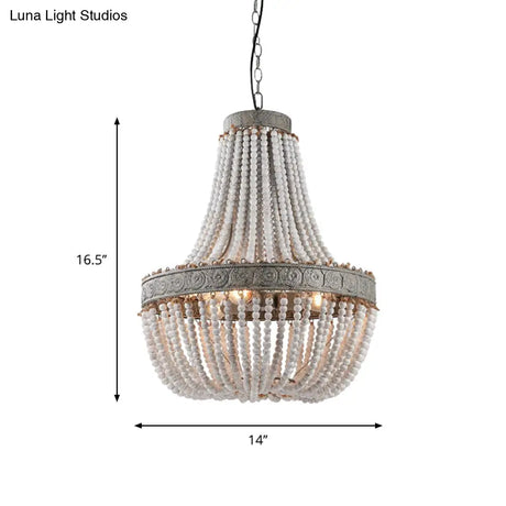 Rustic Wood Basket Pendant Lamp - Dining Room Suspension Lighting