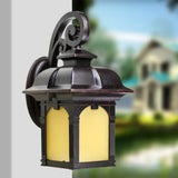 Rustic Yellow Glass Wall Sconce Light Fixture - Single Coffee Finish