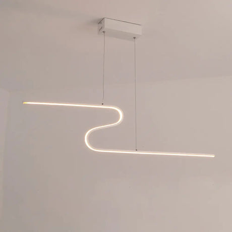 S-Shape Island Pendant Metal Ceiling Lamp In Warm/White Light - Modern Design White / Warm