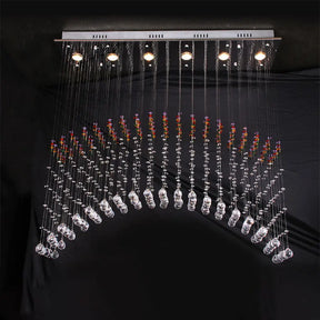 Satin Nickel Crystal Flush Mount Lighting - Perfect For Dining Room