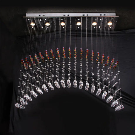 Satin Nickel Crystal Flush Mount Lighting - Perfect For Dining Room