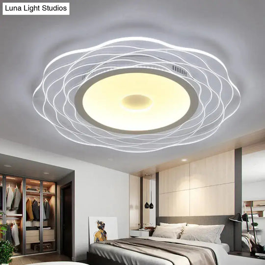 Scalloped Acrylic Led Ceiling Lamp - Super-Thin & Minimalist Design In Warm/White Light Size