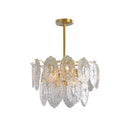Scalloped Glass Chandelier - Modern Gold Pendant Light With 2/3/4 Tiers & 6/12/16 Bulbs For Dining