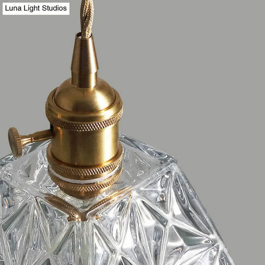 Simplicity Hanging Clear Glass Pendant Light Fixture - Scalloped Design Ideal For Dining Room 1 Bulb