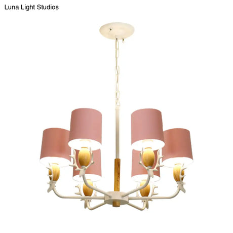 Scandinavian Deer Horn Chandelier - Stylish Metal Wood Hanging Light For Living Room