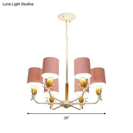 Scandinavian Deer Horn Chandelier - Stylish Metal Wood Hanging Light For Living Room