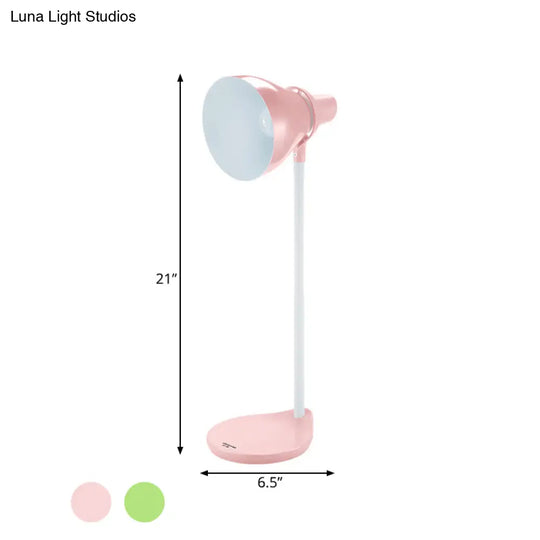 Scarlett - Bendable Reading Lamp: Horn Shade Macaron Iron Desk Light