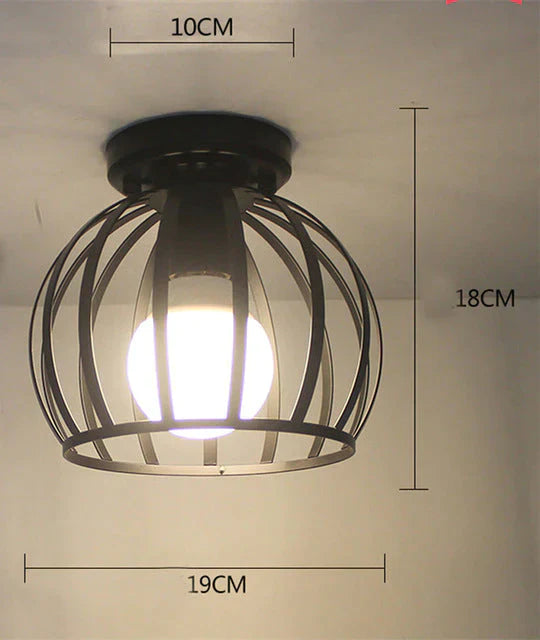 Scarlett Vintage Industrial Iron Cage Led Ceiling Lights 04 Ceiling