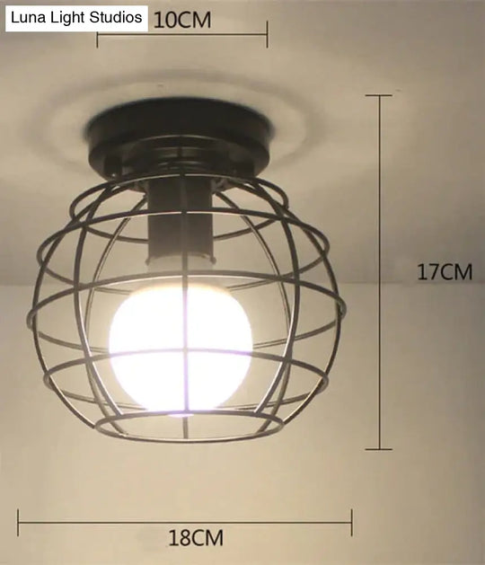 Scarlett Vintage Industrial Iron Cage Led Ceiling Lights 11 Ceiling