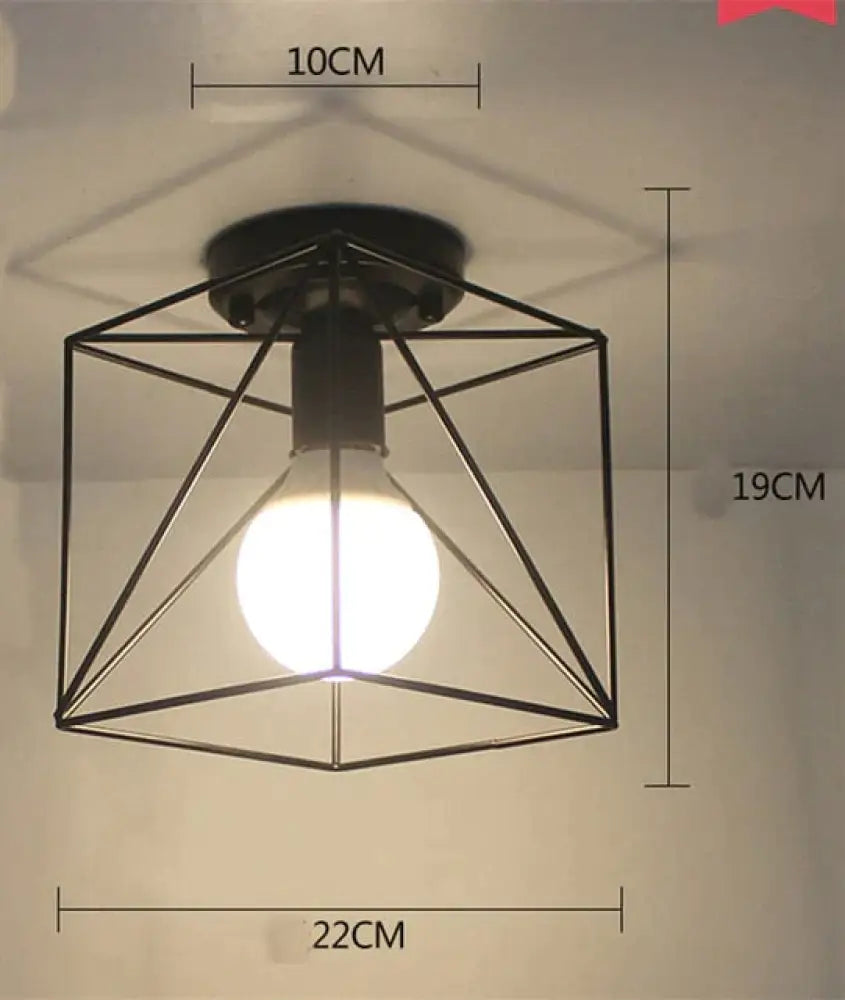 Scarlett Vintage Industrial Iron Cage Led Ceiling Lights 15 Ceiling