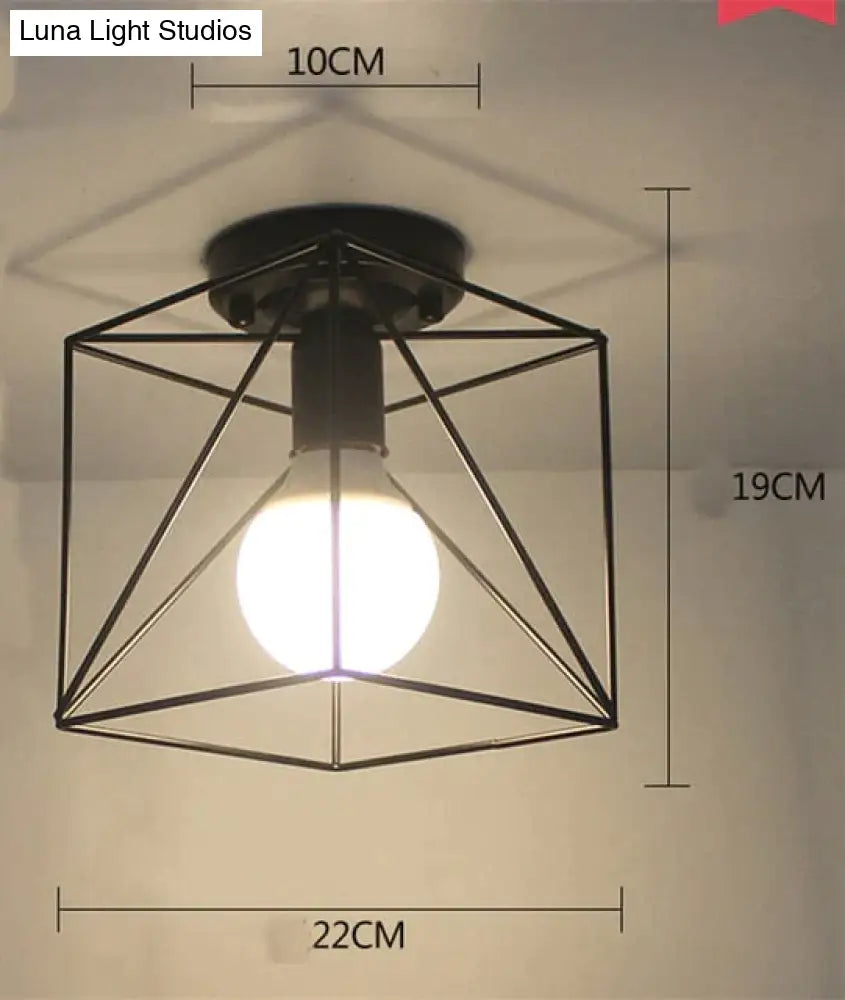 Scarlett Vintage Industrial Iron Cage Led Ceiling Lights 15 Ceiling