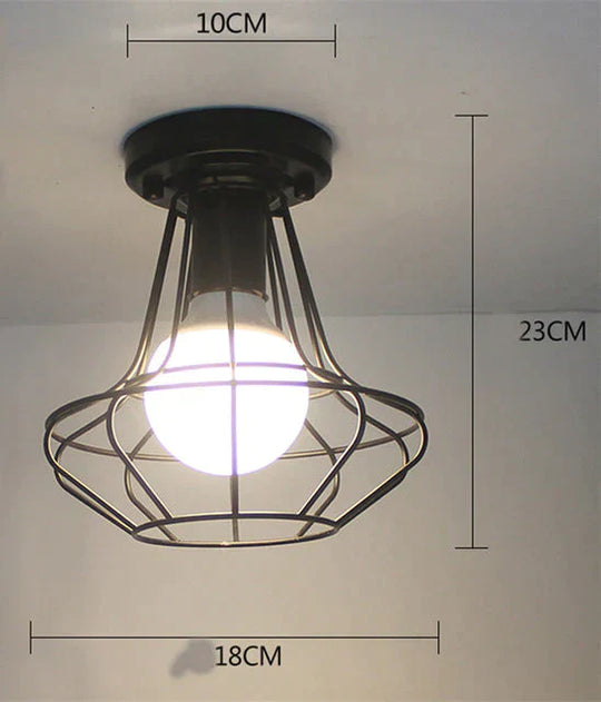 Scarlett Vintage Industrial Iron Cage Led Ceiling Lights Ceiling